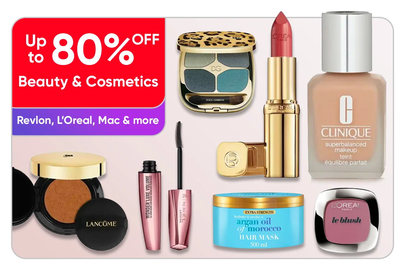 Up to 80% off Beauty & Cosmetics