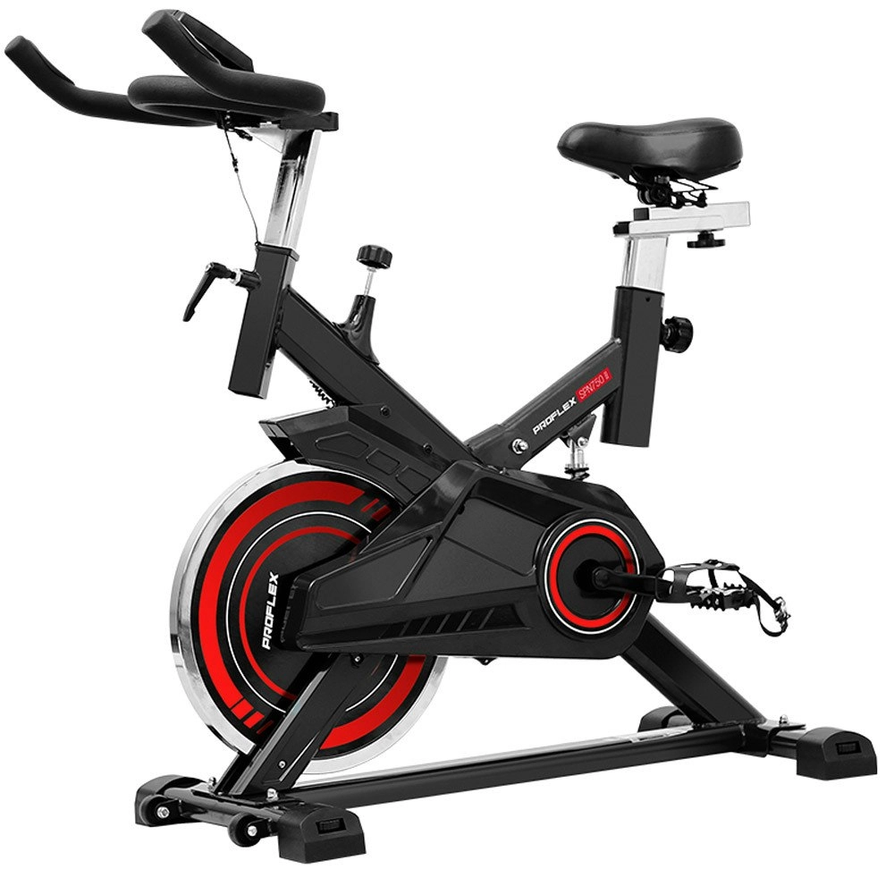 Proflex Commercial Spin Bike Flywheel Exercise Home Workout Gym - Red