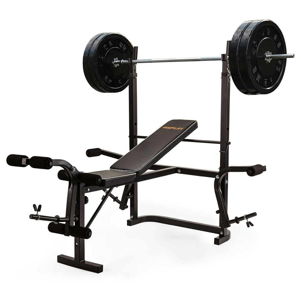 Proflex 7in1 Weight Bench Press Multi-Station Home Gym Leg Curl Equipment Set