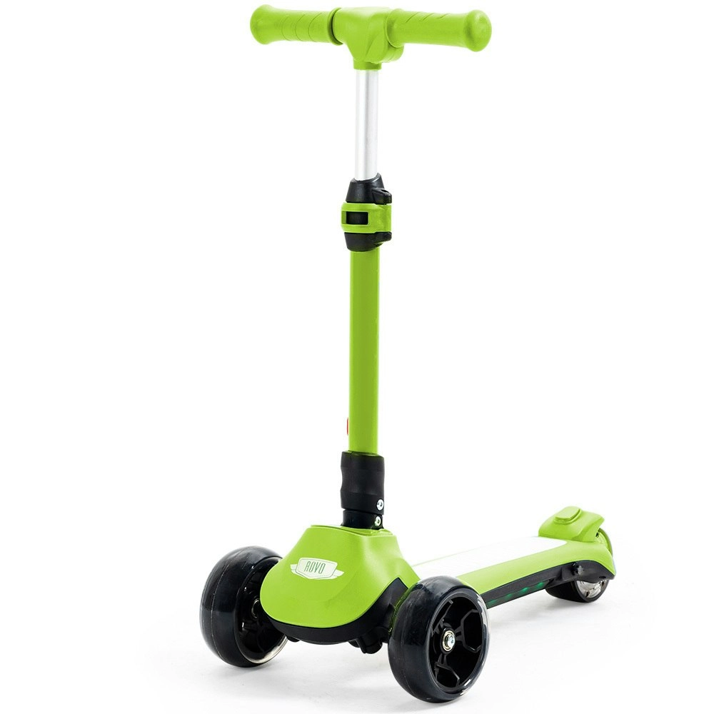 Rovo Kids 3-Wheel Electric Scooter, Ages 3-8, Adjustable Height, Folding, Lithium Battery, Green