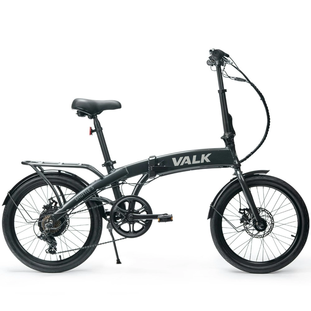 Valk Shuttle 5 Electric Folding Bike, Gen II, 20 Inch Tyres, Shimano 7-Speed, Dark Grey