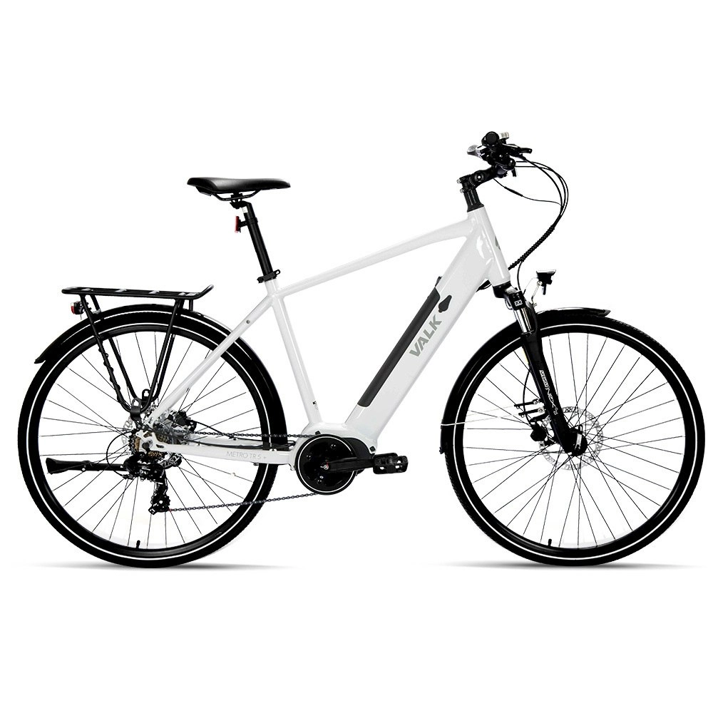 Valk Metro TR 5 + Electric Hybrid Bike, Gen II, Mid-Drive, Large, White