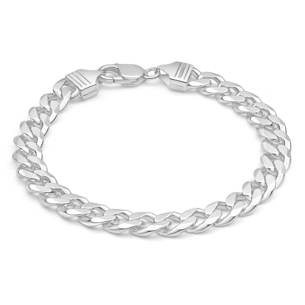 Sterling Silver Dicut Heavy Curb 250 Gauge Bracelet 23cm