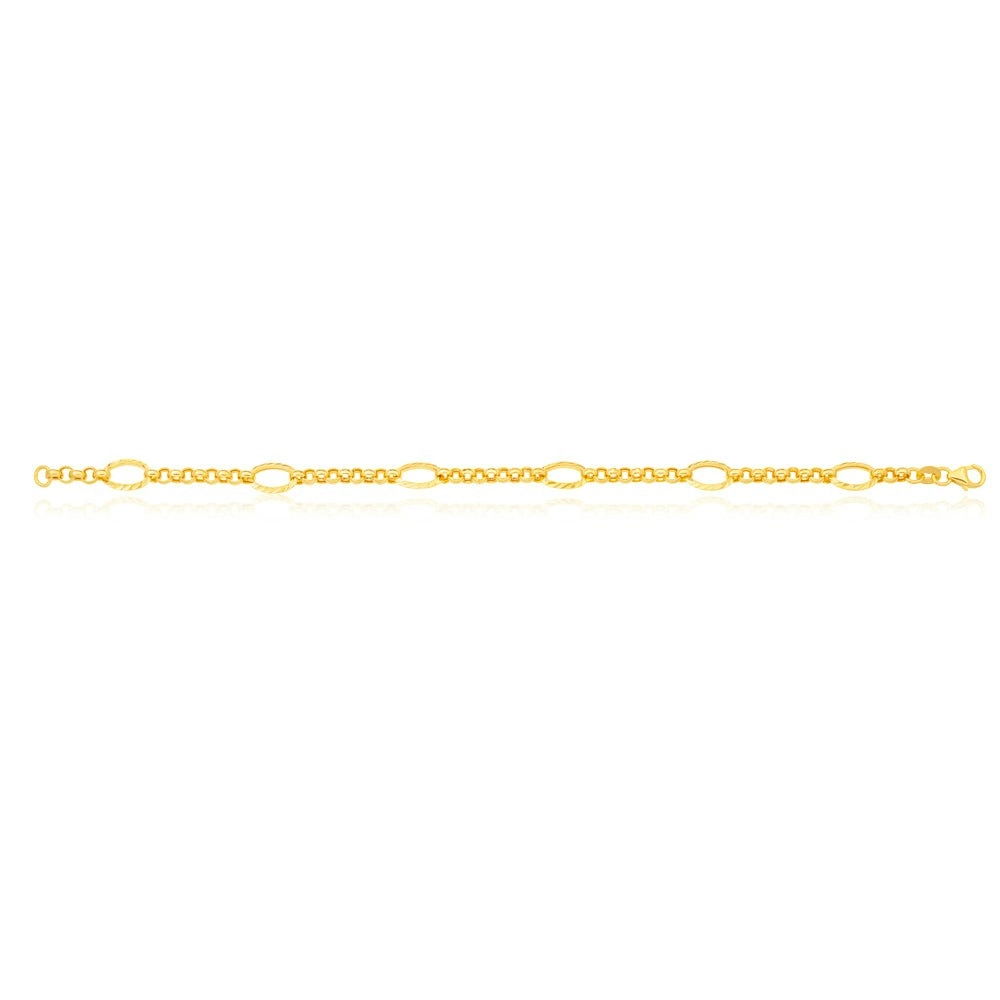 9ct Yellow Gold 19cm Belcher Bracelet