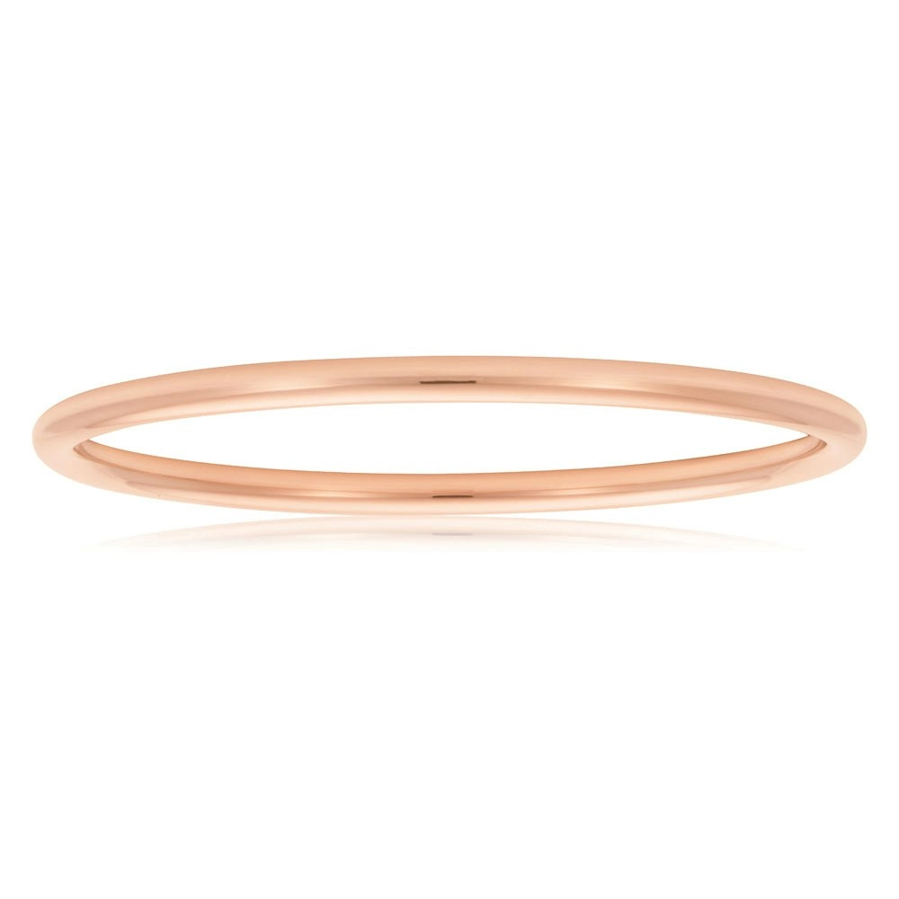 9ct Rose Gold SilverFilled  3mm x 65mm Plain Golf Bangle