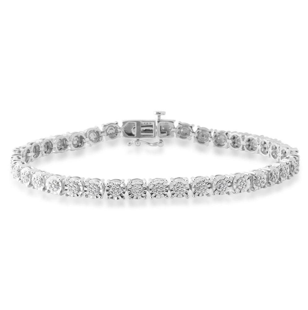 Sterling Silver 1/4 Carat Diamond Tennis Bracelet 18.5cm