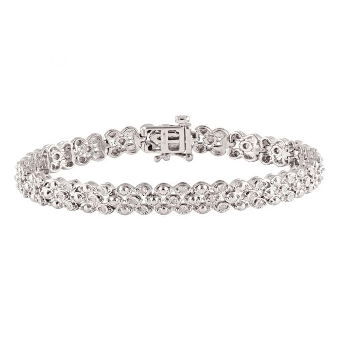 Silver 1/2 Carat Diamond 18.5cm Bracelet