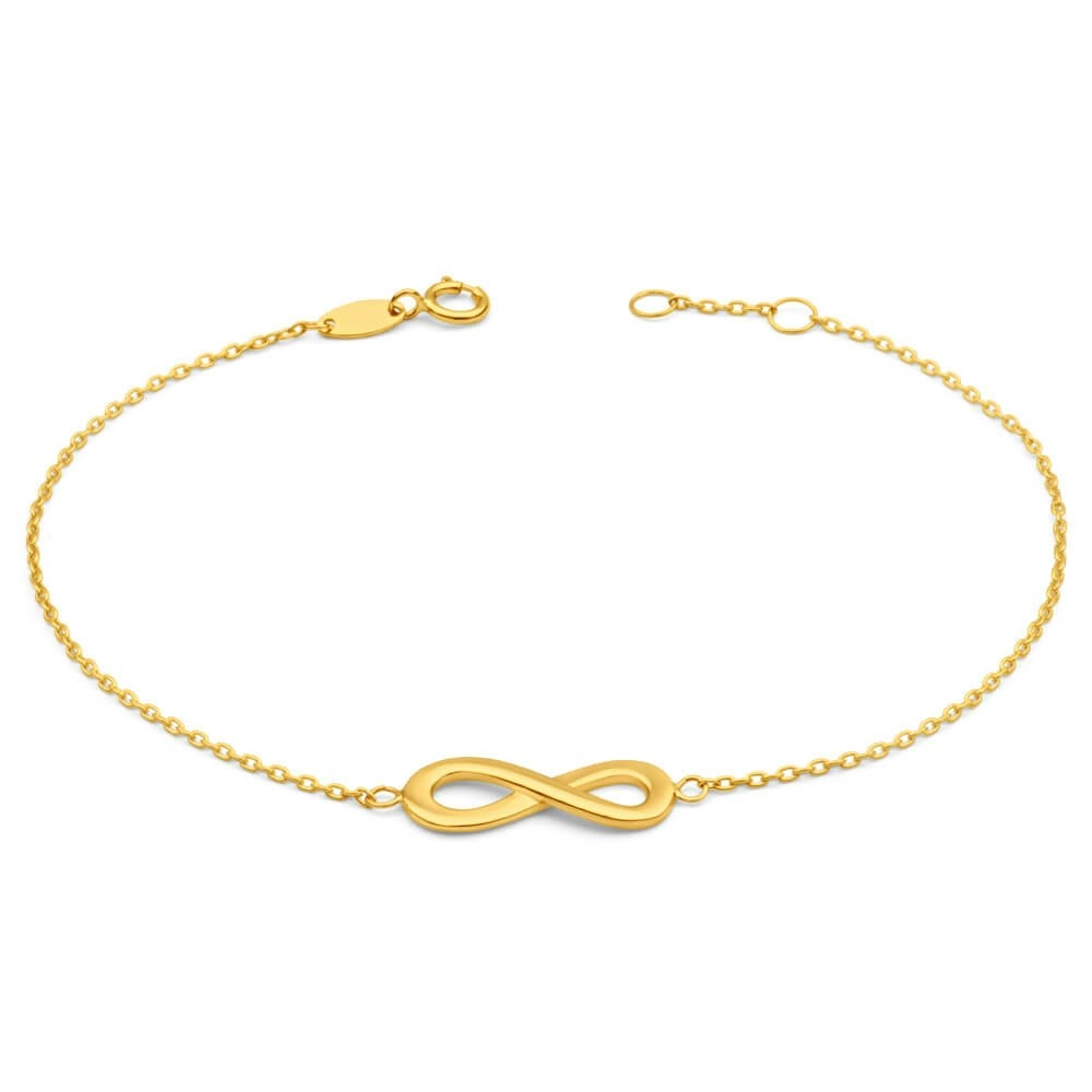 9ct Yellow Gold Infinity Bracelet