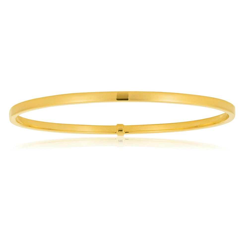 9ct Yellow Gold Bangle 3mm Tube 65mm diameter