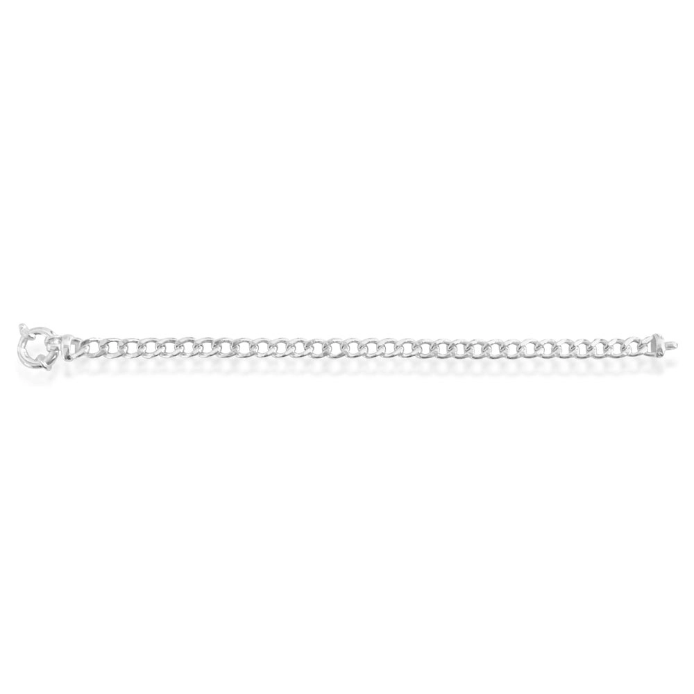 Sterling Silver 19.5cm Curb Boltring Bracelet