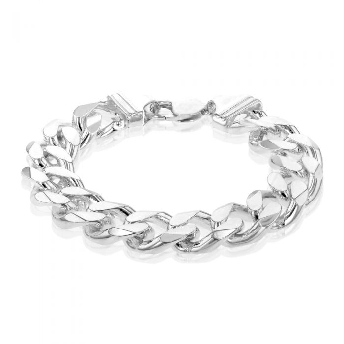 Sterling Silver Curb 400 Gauge 21cm Bracelet