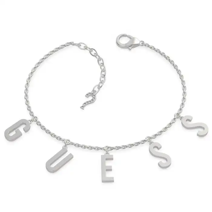 Guess Pave Letter Charm Bracelet SST