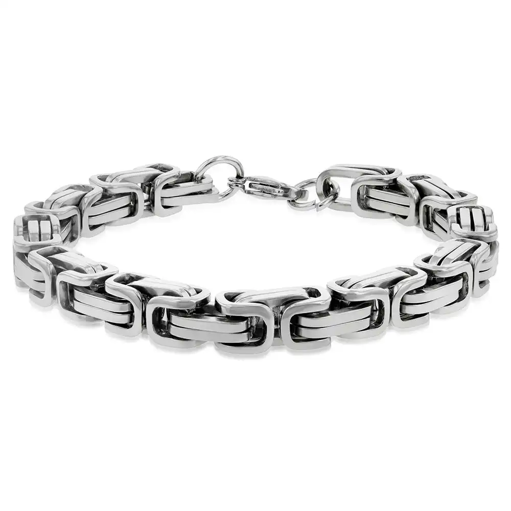 Stainless Steel Fancy Links 22cm Bracelet