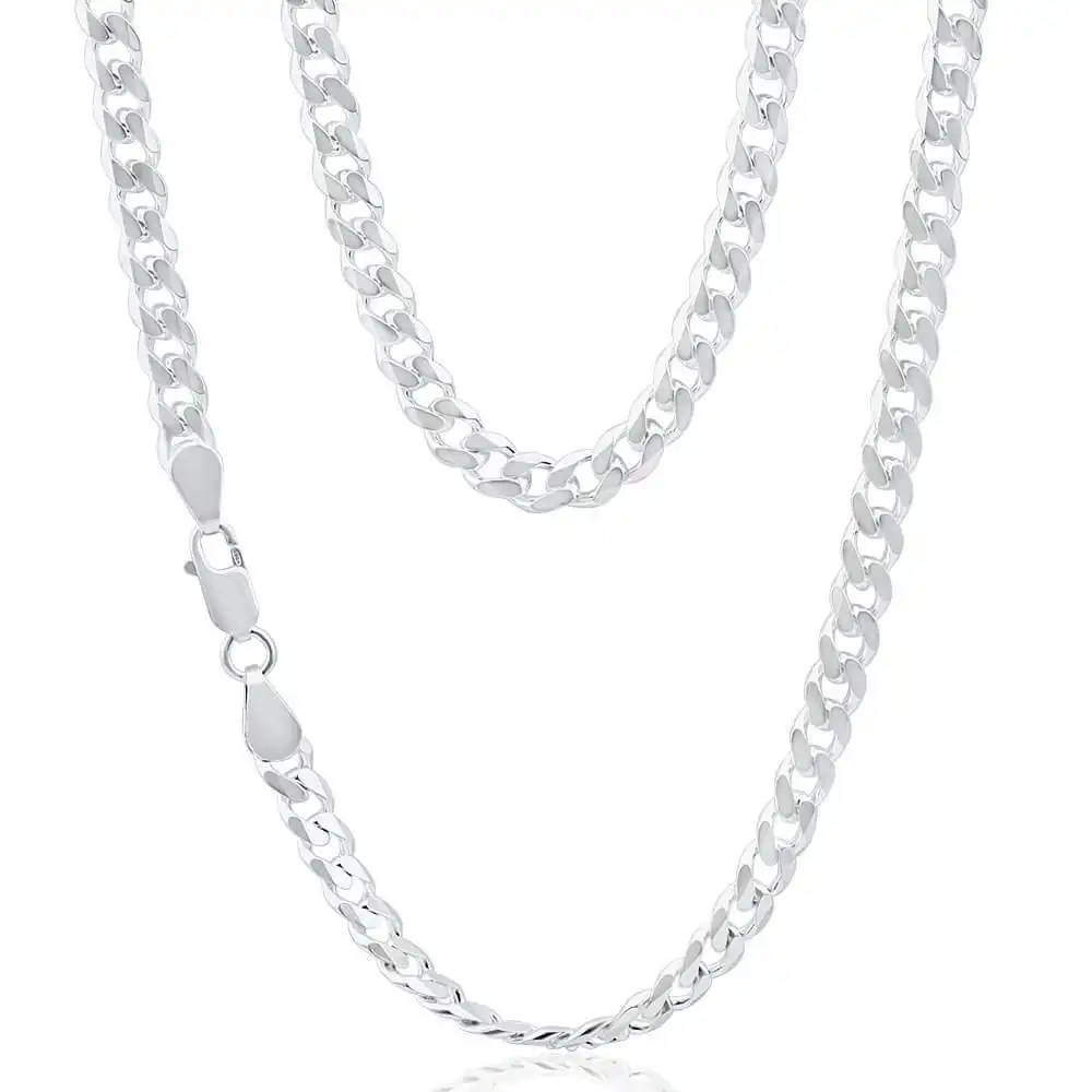 Sterling Silver Curb 150 Gauge 55cm Chain