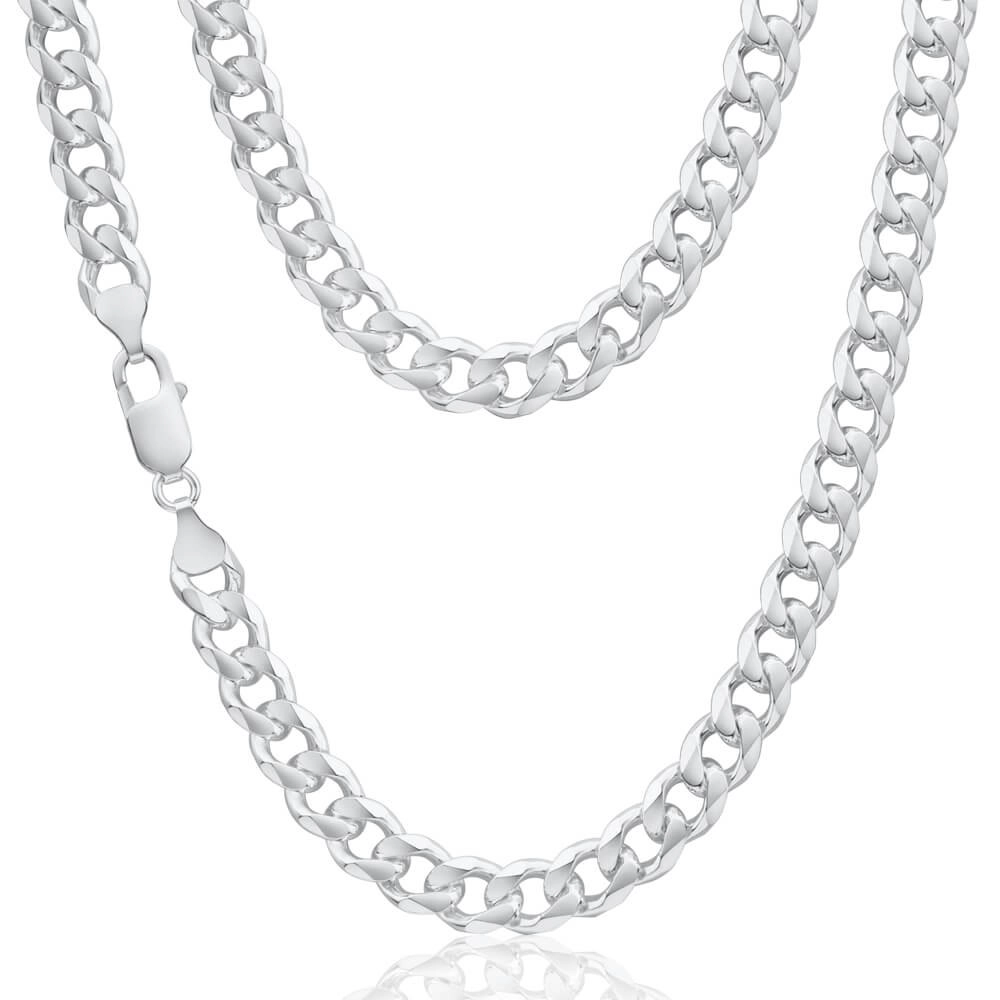 Sterling Silver Dicut Curb Link 220 Gauge Chain 55cm