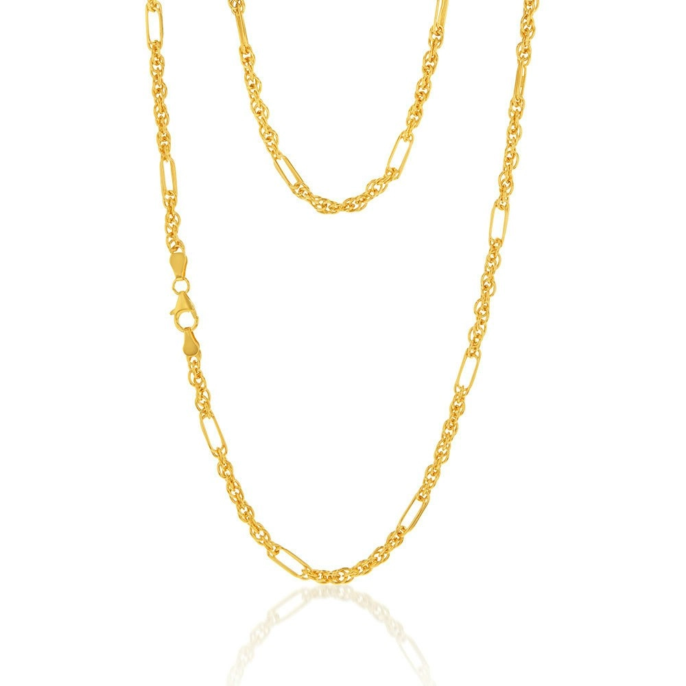 9ct Yellow Gold Silverfilled Fancy 70cm Chain