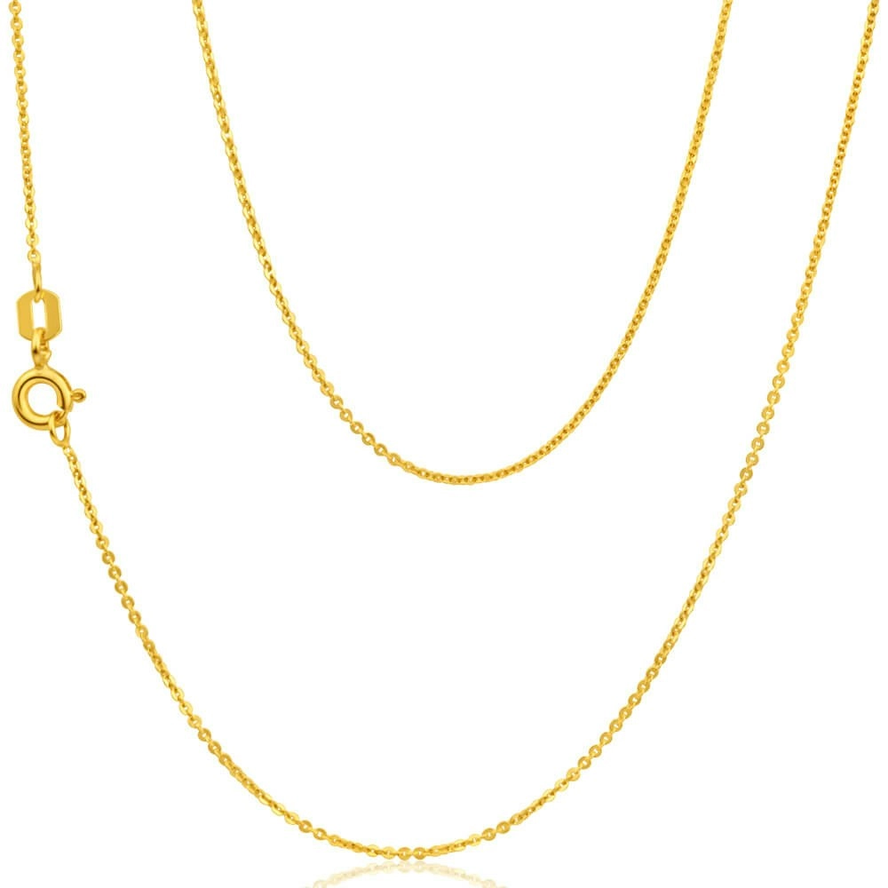 9ct Yellow Gold Silver Filled Trace 45cm Chain