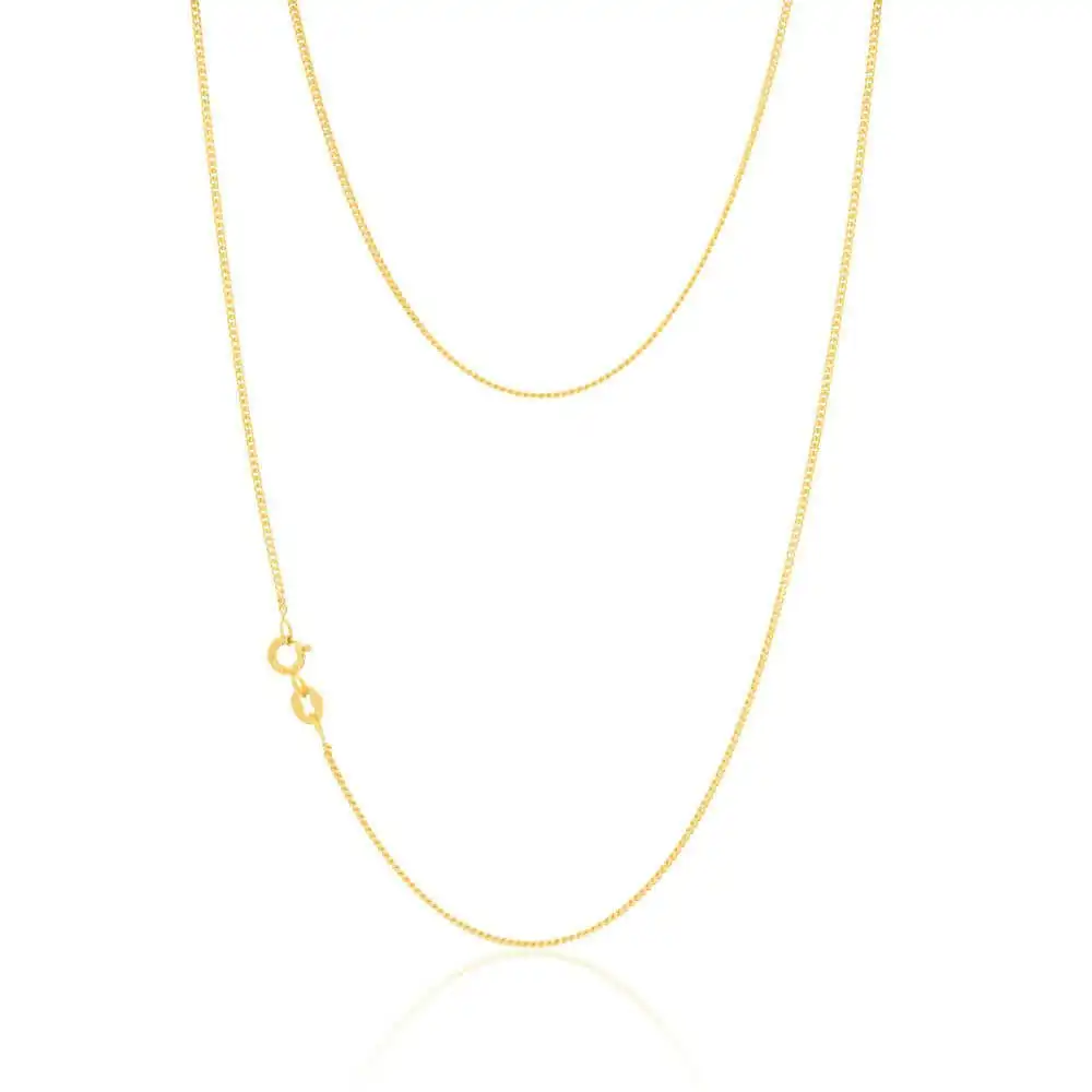 9ct Yellow Gold Silver Filled 70cm Curb Chain
