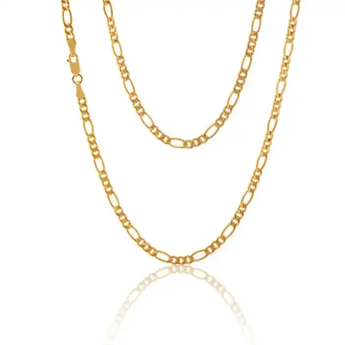 9ct Yellow Gold Copperfilled 55cm Figaro Chain