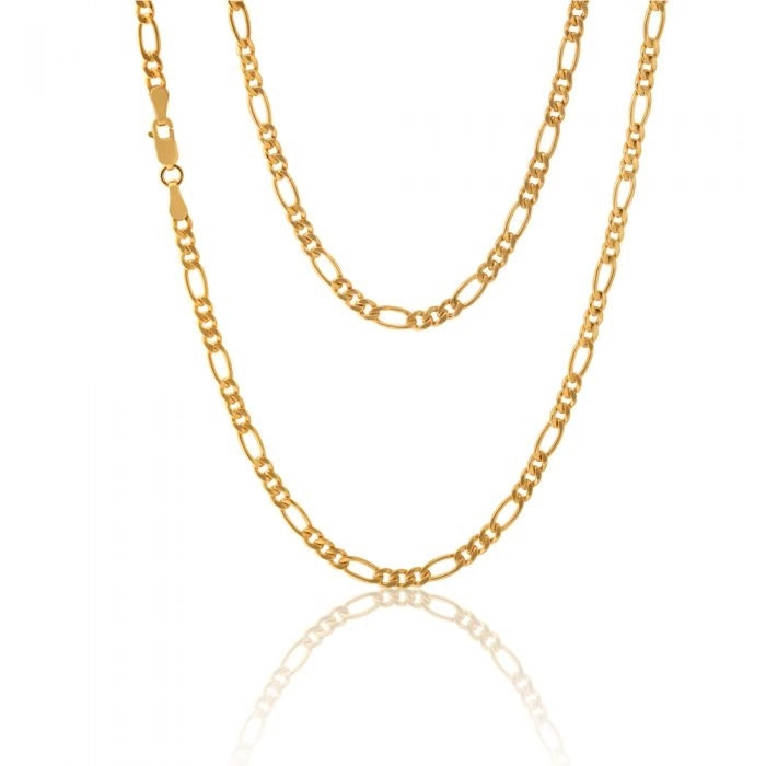 9ct Yellow Gold Copperfilled 55cm Figaro Chain