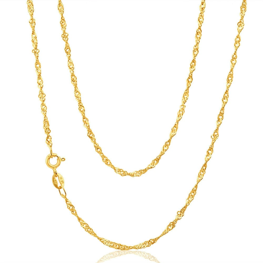 9ct Yellow Gold Singapore 40cm Chain 30 Gauge