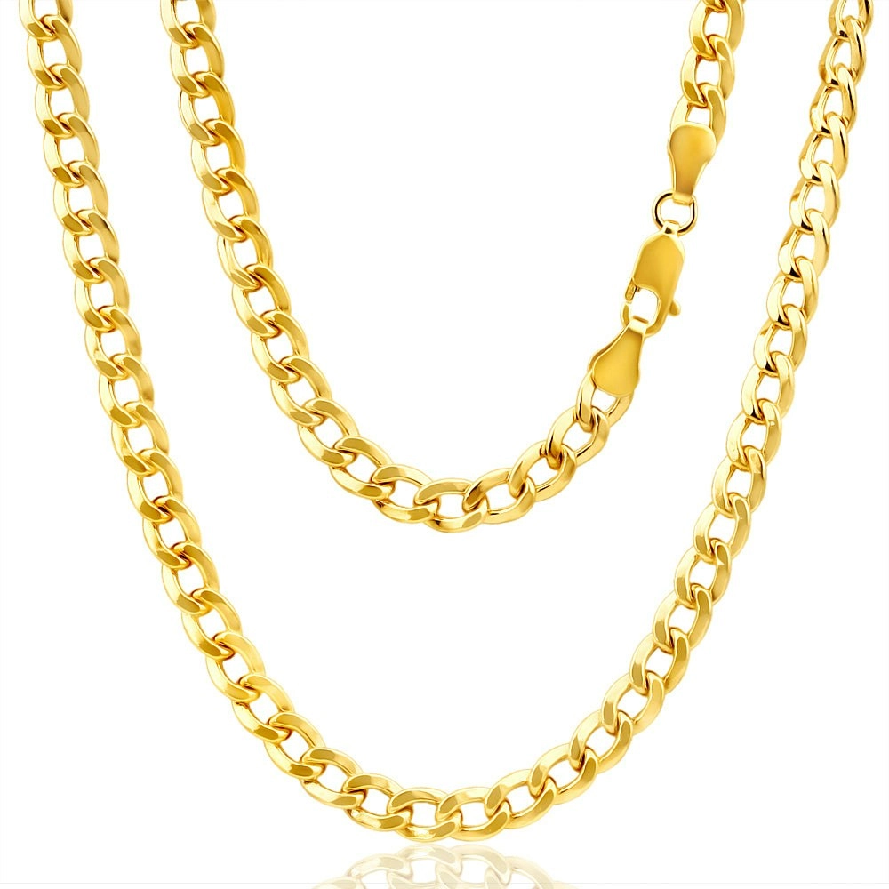 9ct Radiant Yellow Gold Copper Filled Curb Chain