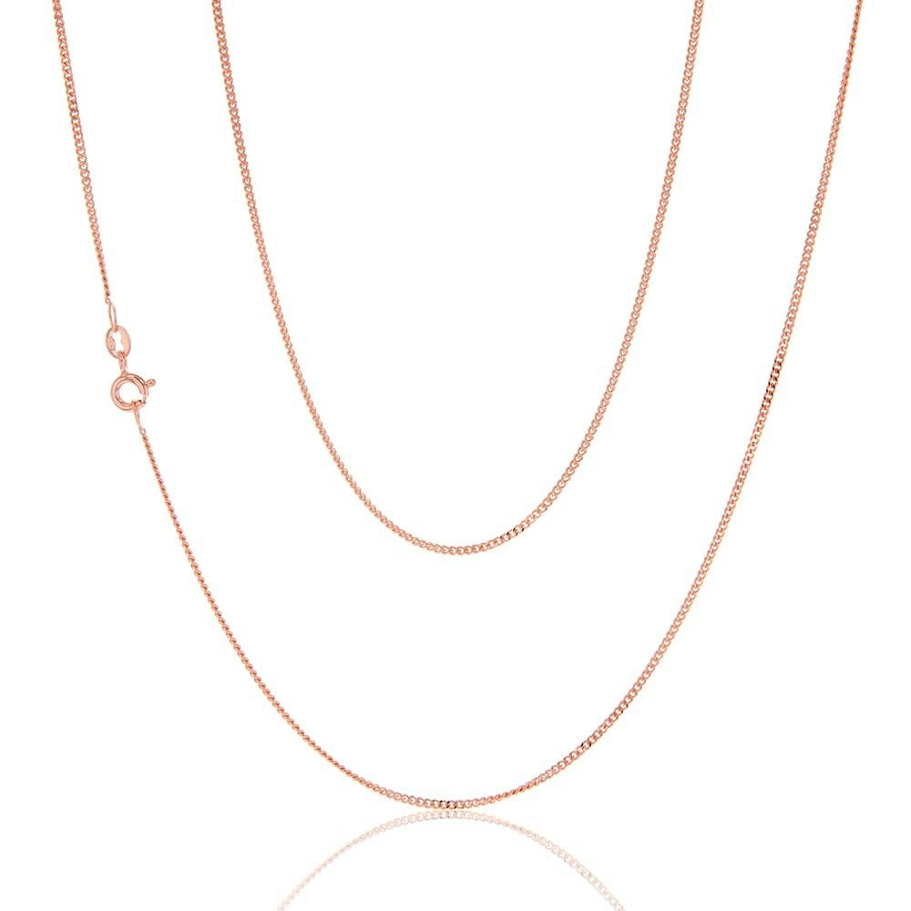 9ct Rose Gold 40 Gauge Curb 51cm Chain