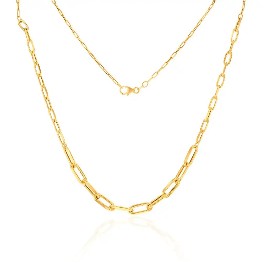 9ct Yellow Gold Silverfilled Paperclip Chain