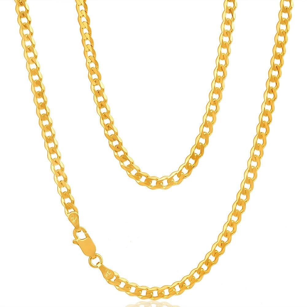 9ct Yellow Gold 45cm Curb Chain 100 Gauge