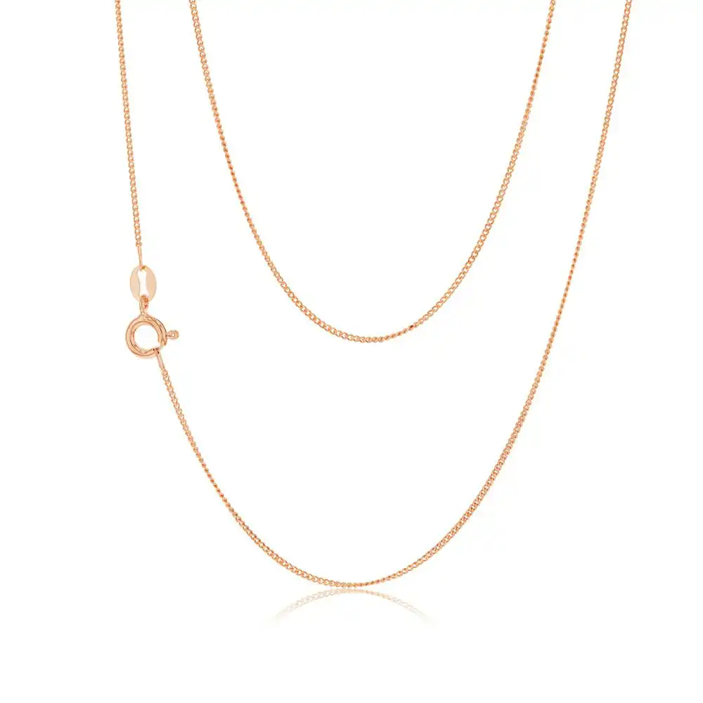 45cm Sterling Silver and Rose Gold Plated Curb Link Chain