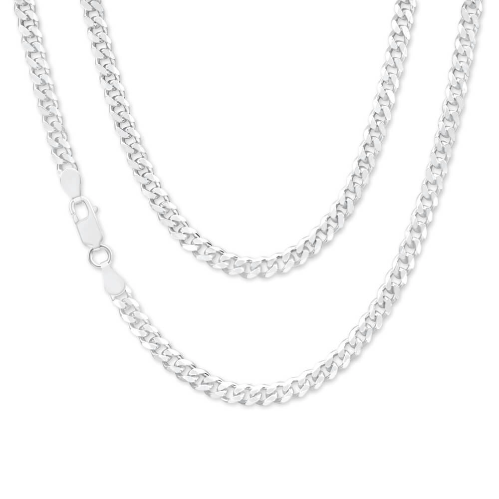 Sterling Silver 120 Gauge Diamond Cut 45cm Curb Chain