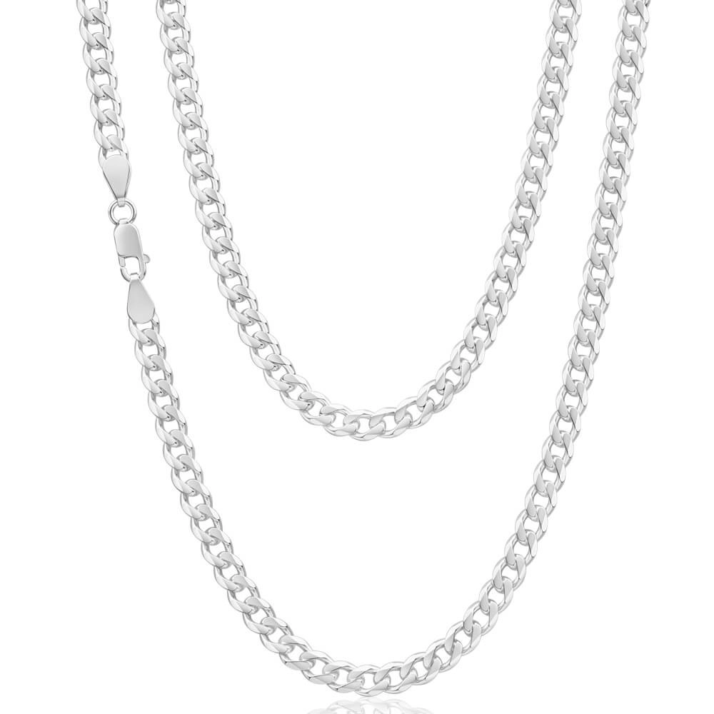 Sterling Silver 150 Gauge Diamond Cut 70cm Curb Chain