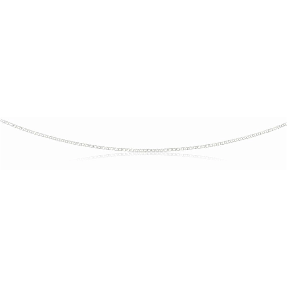 Sterling Silver Rhodium Plated 45cm Double Curb Chain