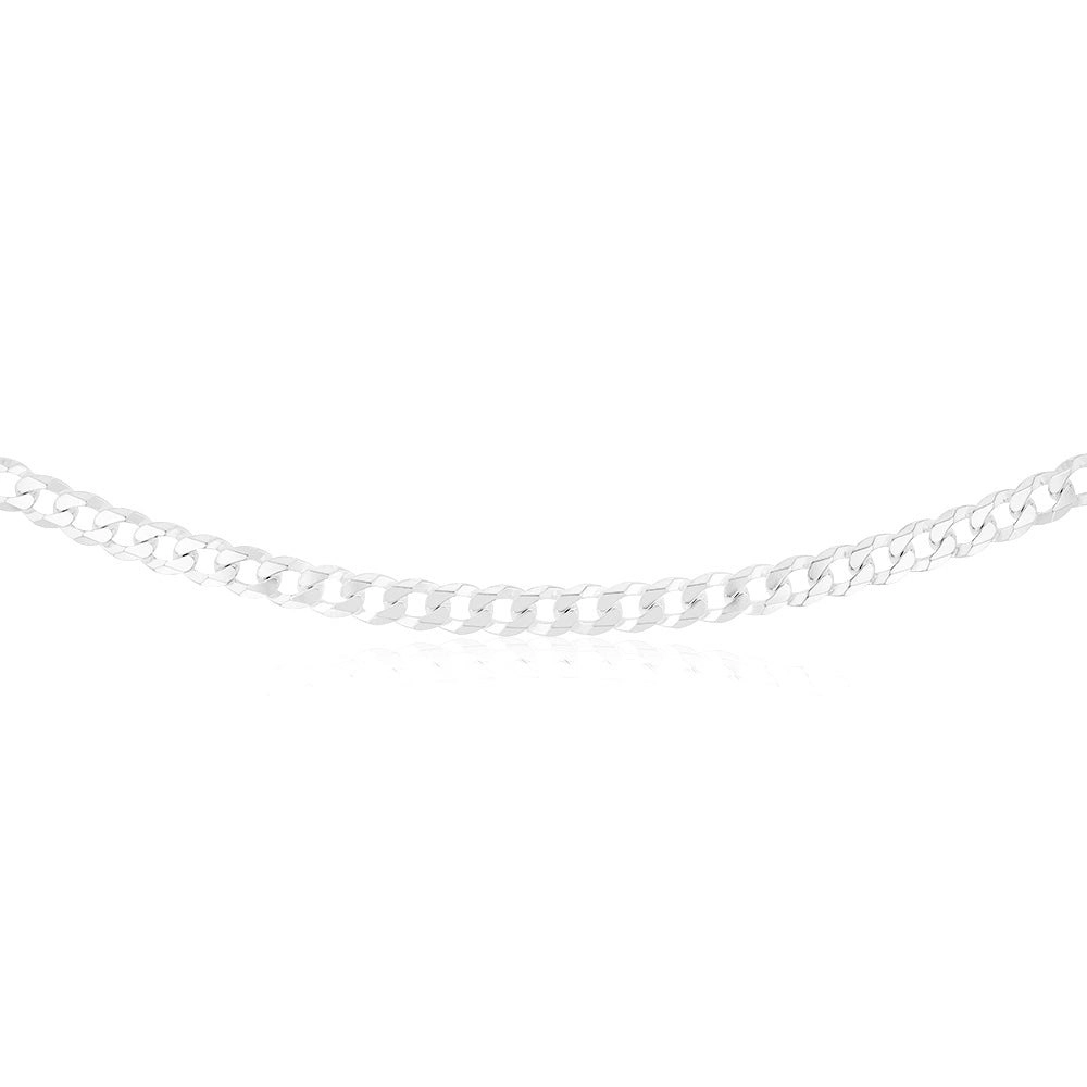 Sterling Silver Bevelled Curb 200 Gauge 55cm Chain