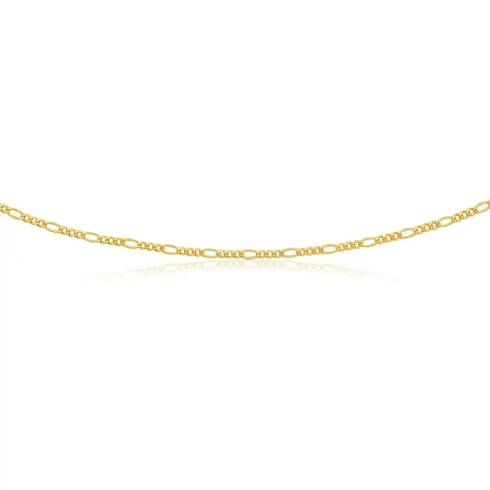 9ct Gold Filled  Figaro 50cm Chain 80 Gauge