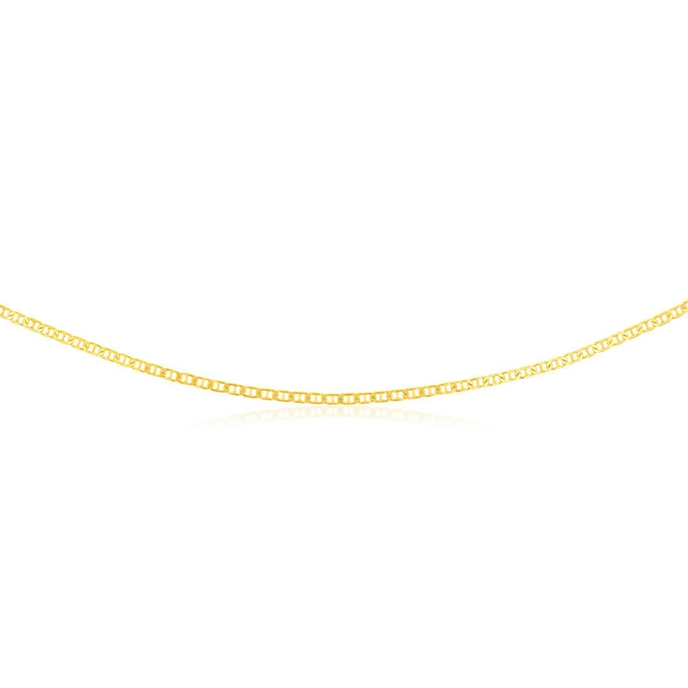 9ct Yellow Gold Silverfilled Anchor 80Gauge 50cm Chain