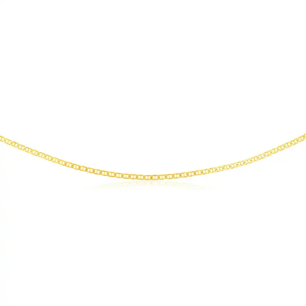 9ct Yellow Gold Silverfilled Anchor 80Gauge 50cm Chain