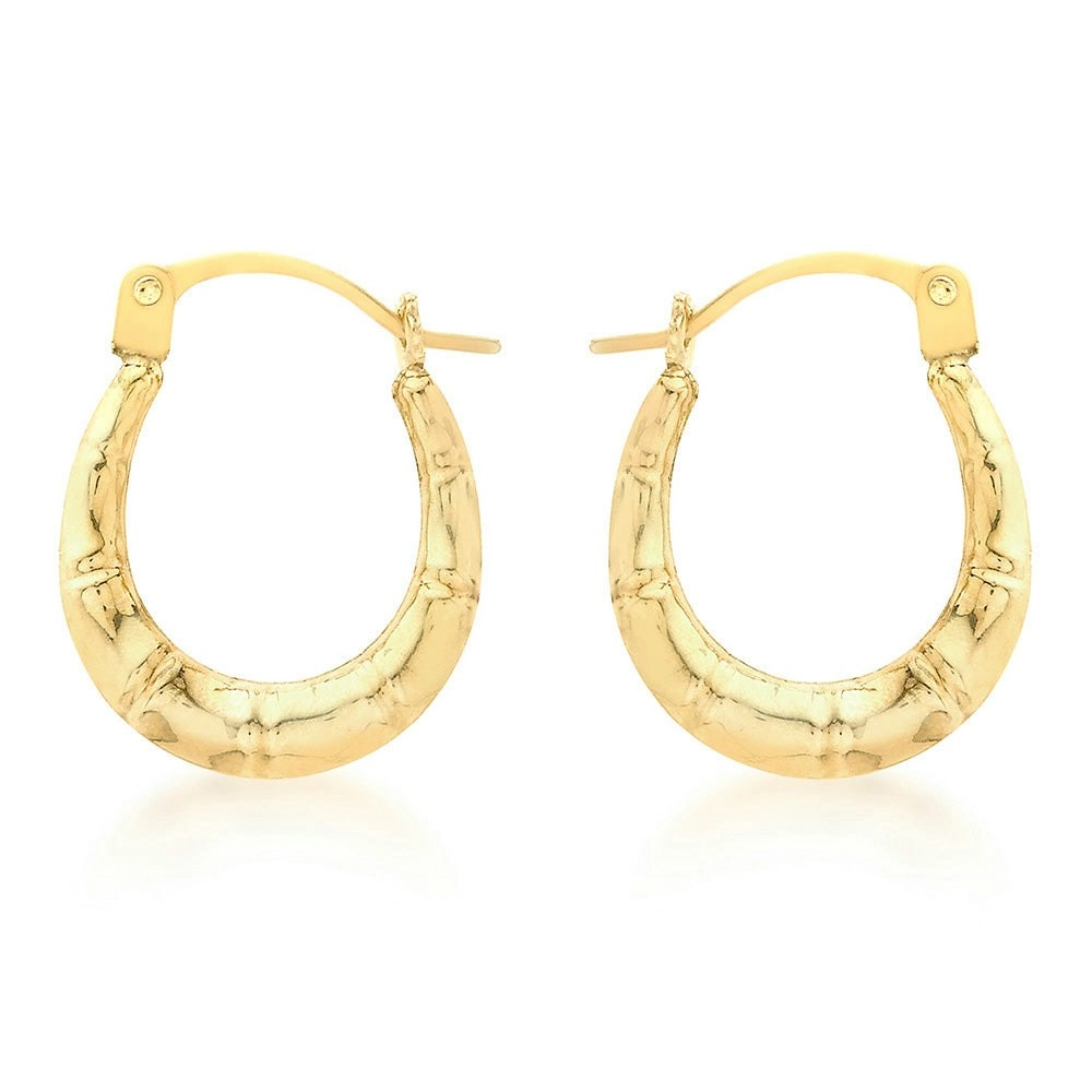 9ct Yellow Gold Mini Groove Creole Earring