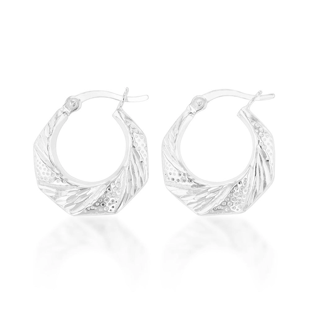 Sterling Silver Creole Hoop Earrings