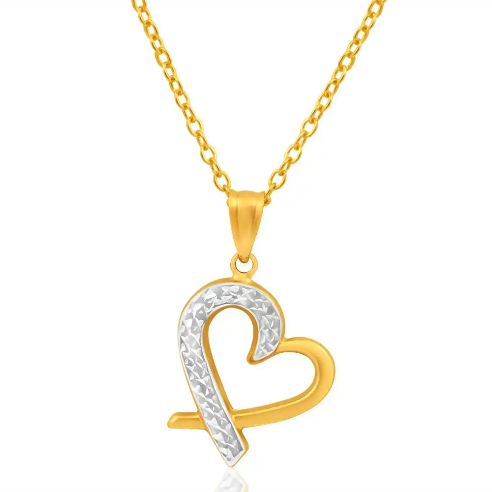 9ct Yellow Gold & White Gold Lovely Pendant