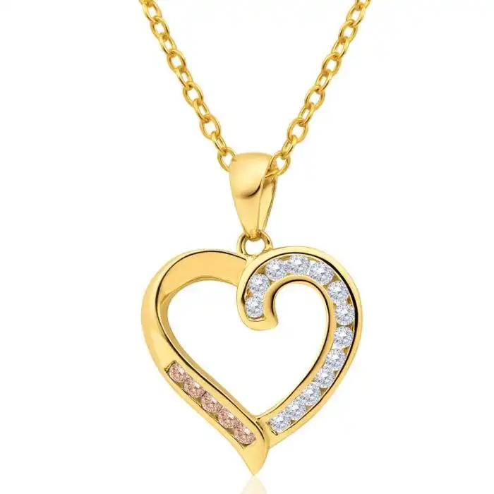 Australian Diamond 9ct Yellow Gold 1/4 Carat Diamond Heart Pendant