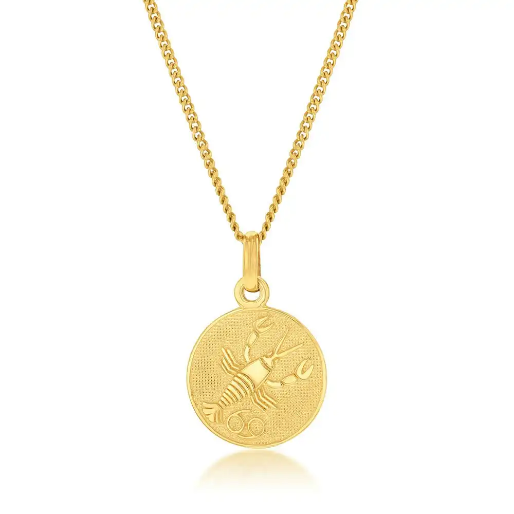 9ct Yellow Gold Zodiac Cancer Pendant