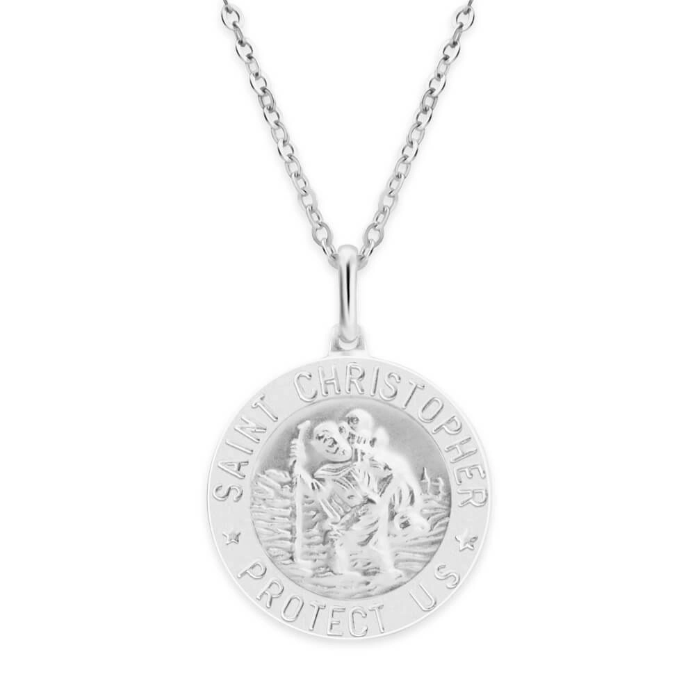 Sterling Silver Saint Christopher 20mm Pendant