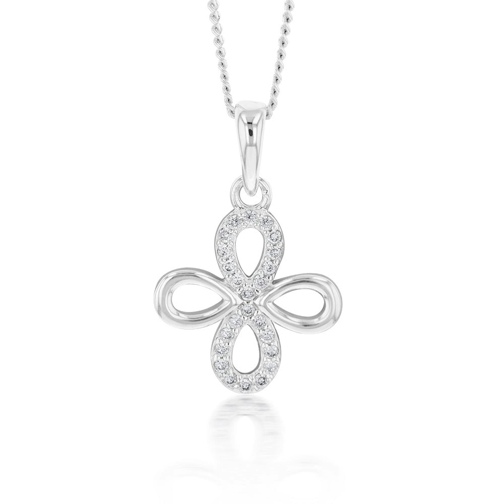 Sterling Silver Zirconia Fancy Pendant