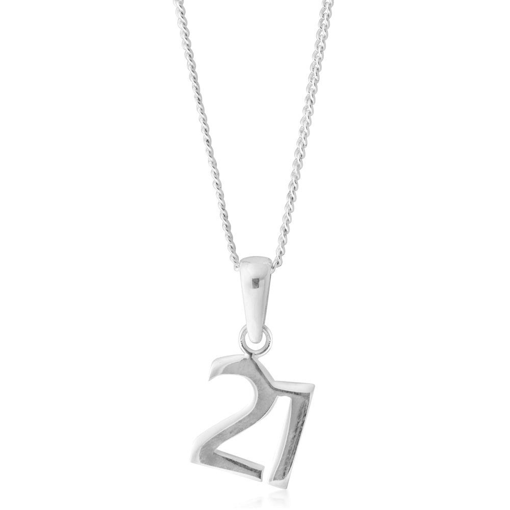 Sterling Silver Number 21 Pendant