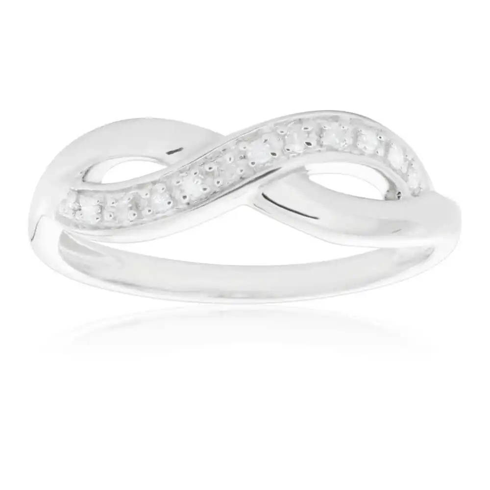 Sterling Silver Infinity Diamond Ring