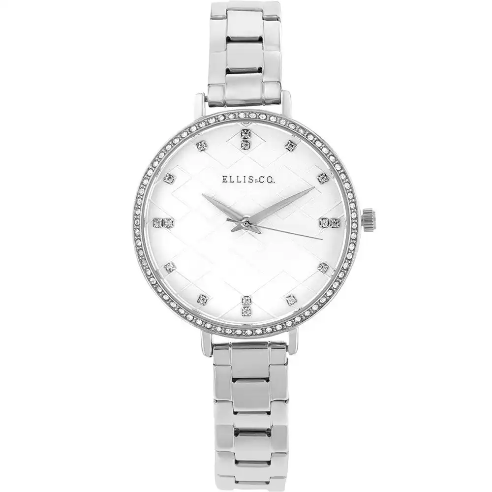 Ellis & Co Pattern Crystal Steel Womens Watch