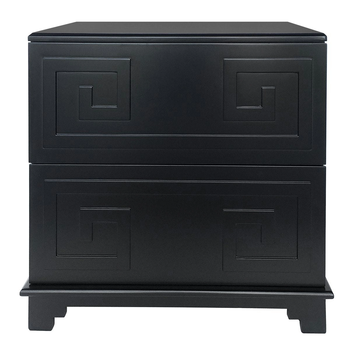 Greek Key Bedside Table - Black