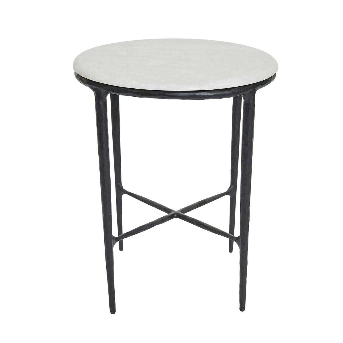 Heston Round Marble Side Table - Black