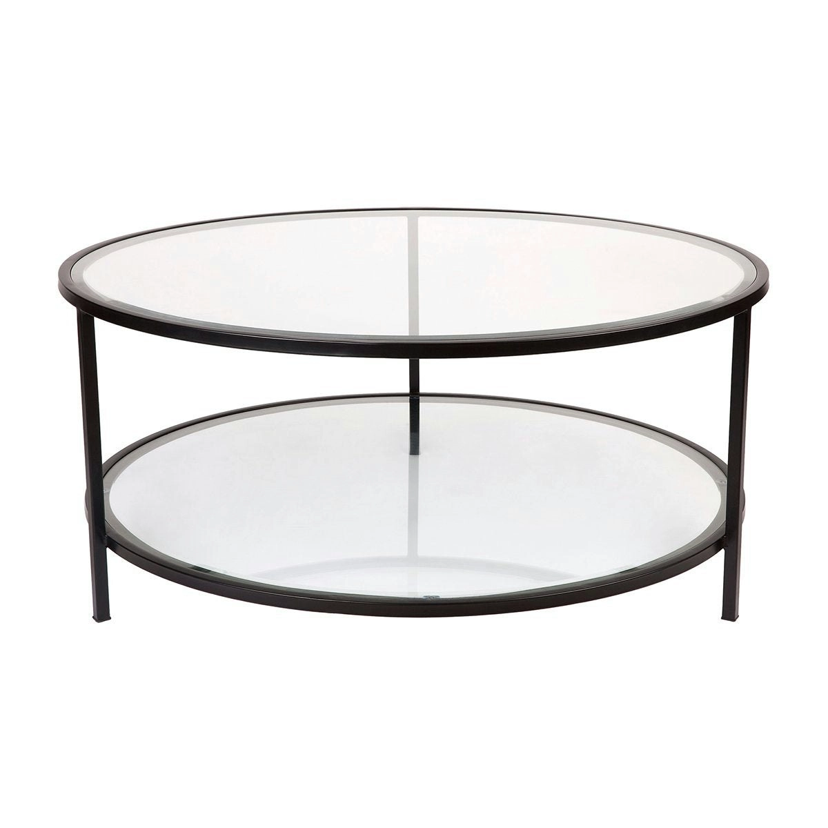 Cocktail Glass Round Coffee Table - Black